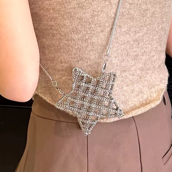 Silver Mini Star Cage Purse - Picture 2 of 3
